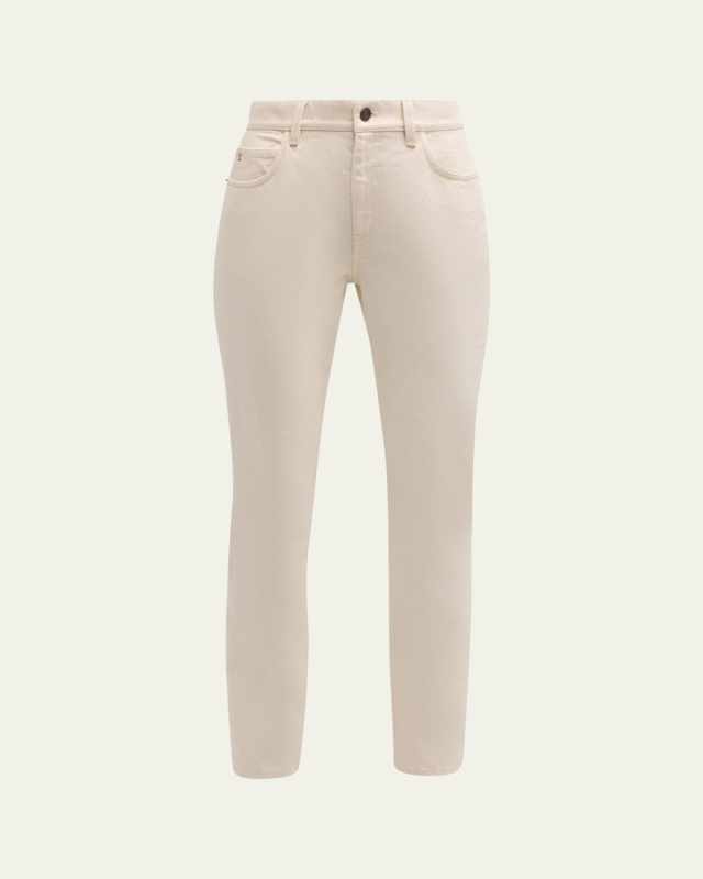 Cropped Straight-Leg Denim Jeans